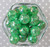 20mm Emerald green AB crackle bubblegum beads