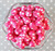 12mm Shocking pink polka dot bubblegum beads