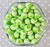 12mm Lime green stripe bubblegum beads