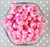 12mm Shocking pink stripe bubblegum beads