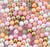 12mm Peach, Pink, and Gold bubblegum bead mix