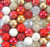 Christmas Cream and Gold bubblegum bead wholesale kit