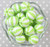 20mm Lime Pinwheel stripe bubblegum beads