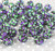 20mm Green black purple confetti rhinestone bubblegum beads