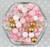 12mm Pink and Gold bubblegum bead mix