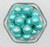 20mm Teal solid AB bubblegum beads