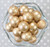 20mm Medium Gold stardust metallic bubblegum beads