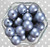 20mm Dark Blue matte pearl bubblegum beads