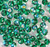 Teal AB 12mm faceted round Czech fire polished glass beads