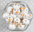 20mm Snowman printed bubblegum beads