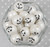 20mm White Jack O'Lantern printed bubblegum beads