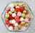 12mm Red, gold, white bubblegum bead mix