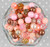 12mm Rosy gold and pink bubblegum bead mix