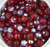 Ruby AB 12mm faceted round Czech fire polished glass beads