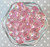 Wholesale 20mm Pink glitter inside bubblegum plastic beads 100pc
