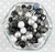 12mm Black and white variety mix bubblegum beads