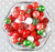 12mm Peppermint Christmas bubblegum acrylic bead mix