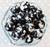 20mm Black acrylic confetti bubblegum beads