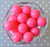 20mm Neon pink solid chunky bubblegum beads