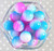 20mm Blue Fuchsia Ombre jelly bubblegum beads