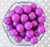 16mm Bright purple solid bubblegum beads