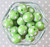 Wholesale 20mm Lt Apple Polka dot bubblegum beads 100pc