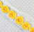 1.5" Mini shabby flower trim Yellow