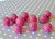 20mm Raspberry pink fuchsia rhinestone bubblegum beads wholesale