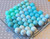 Aqua and turquoise solids bubblegum bead bulk order kit