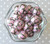 20mm Pink and black damask printed bubble gum gumball beads