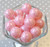 20mm Pink with silver quatrefoil printed bubblegum beads in bulk