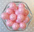 20mm Pink with silver quatrefoil printed bubblegum beads wholesale