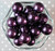 20mm Eggplant purple pearl bubblegum beads