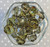 20mm Olive green acrylic faceted bubble gum beads