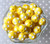 16mm Yellow polka dot bubblegum beads