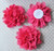 5" Shocking pink - Chiffon and mesh fabric flower