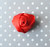 1.5" Red - Pointed rosette satin flower