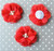 2.5" Red - Chiffon and lace jeweled flower