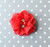 2" Red - Jeweled chiffon flower