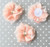 2.5" Peach - Chiffon and lace jeweled flower