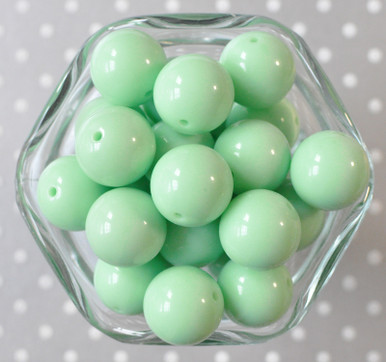 20mm Teal Green Solid Bubblegum Beads