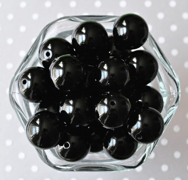 45mm Black Bow Bubblegum Beads Bulk
