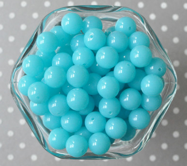 12mm Cornflower blue solid bubblegum beads