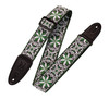 Product image for '60s Hootenanny Jacquard Weave Guitar Strap - Floral Green | Levy's Leathers | Floral Green | My Worship Store