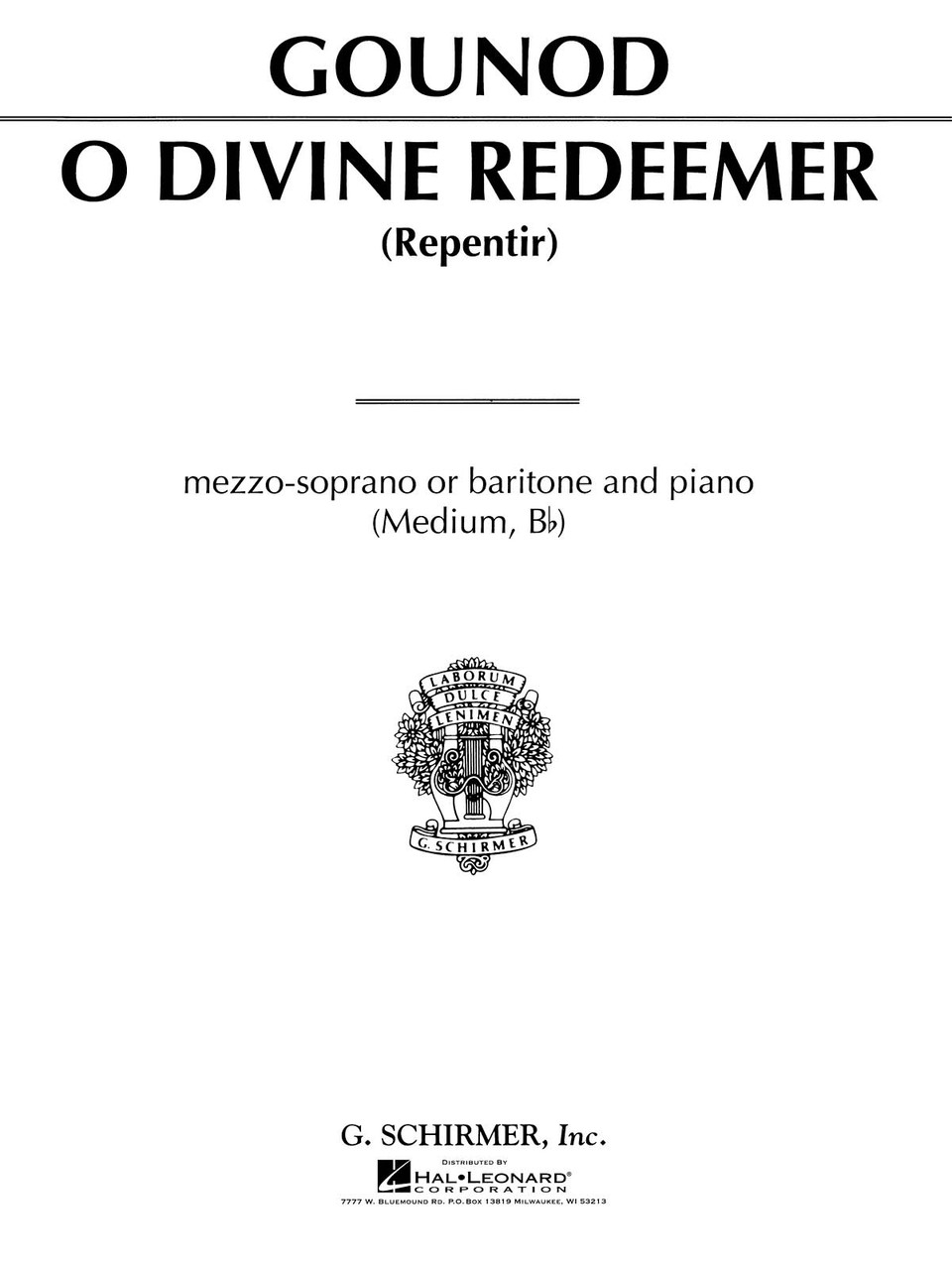 Product image for O Divine Redeemer | G. Schirmer, Inc. | Medium Voice | My Worship Store