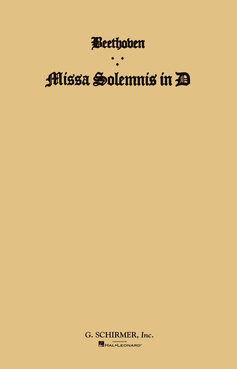 Product image for Missa Solemnis in D, Op. 123 | G. Schirmer, Inc. | SATB | My Worship Store
