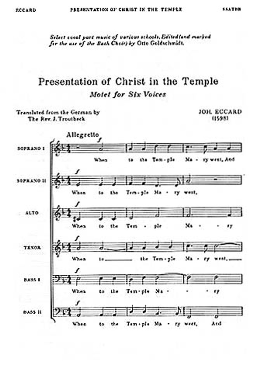 Product image for Presentation of Christ in the Temple | Novello | SSATBB | My Worship Store