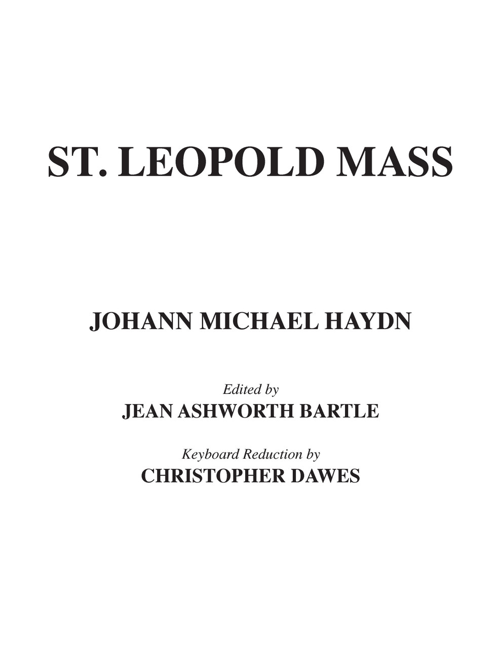 Product image for St. Leopold Mass | Hinshaw Music |  | My Worship Store