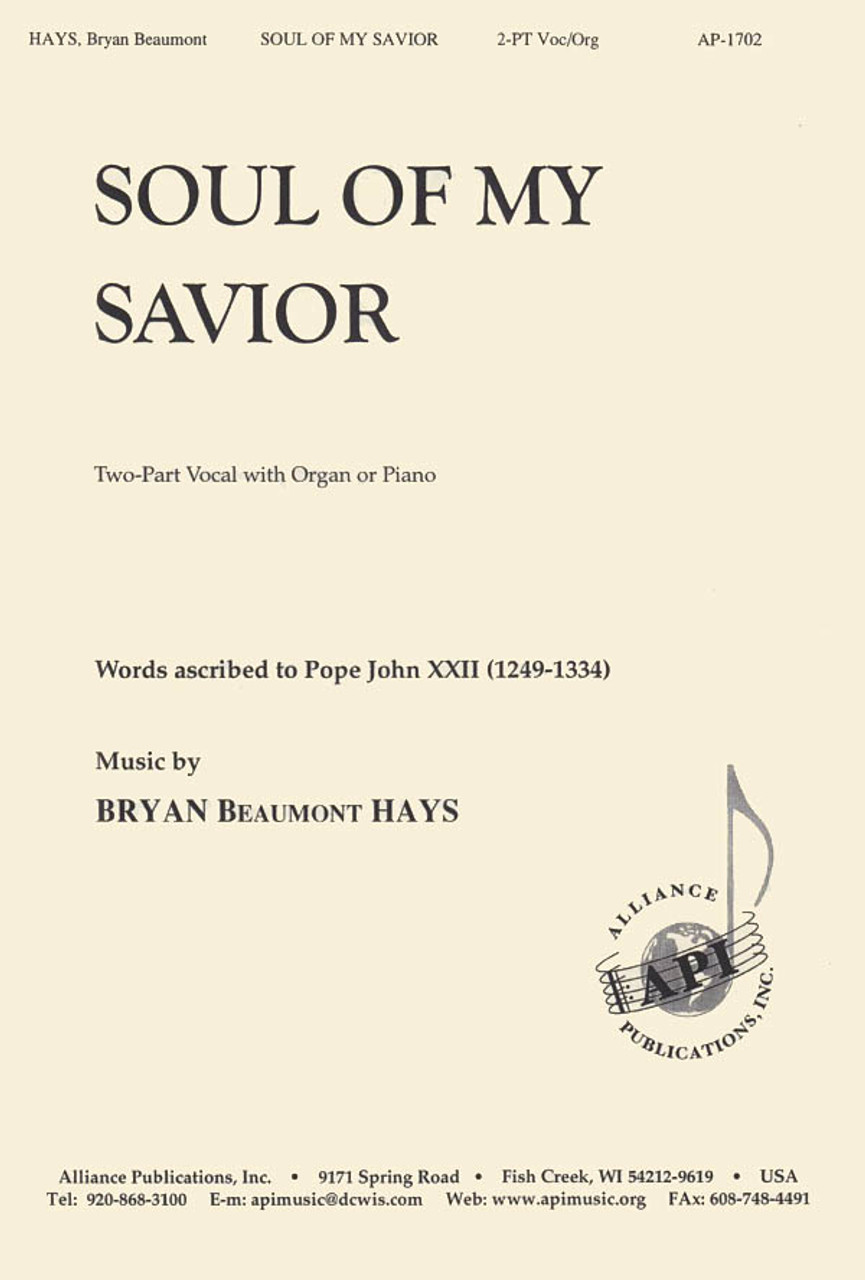 Product image for Soul of My Savior | Alliance Music Publications | 2-Part | My Worship Store