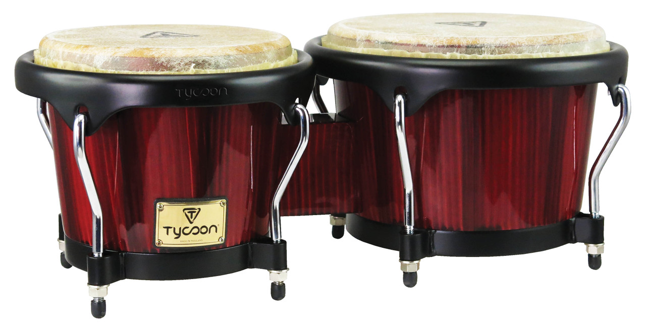 Product image for Artist Series Hand-Painted Red Finish Bongos | Tycoon Percussion | 7 inch. & 8-1/2 inch. | My Worship Store